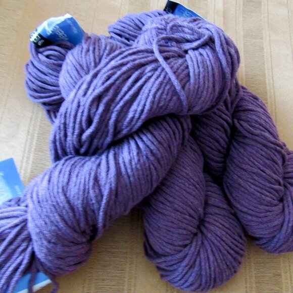 Lot of 3 sks Berroco Chunky Yarn, Peruvian Cotton 25%, Light Violet, 100g each - Picture 1 of 5